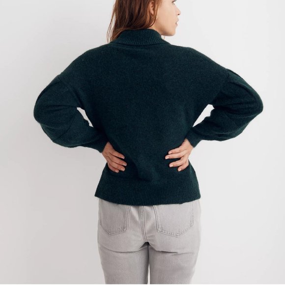 NWT Madewell Vinson Shawl-Collar Sweater, Green, XXS - Picture 9 of 10